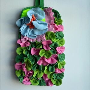 Washable Fabric Pet Feeding Enrichment Sniffing Mat 9.5x16" Snuffle Foraging